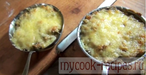 Mushroom julienne from champignons
