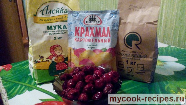 Продукты для вареников с вишней Продукты для вареников с вишней